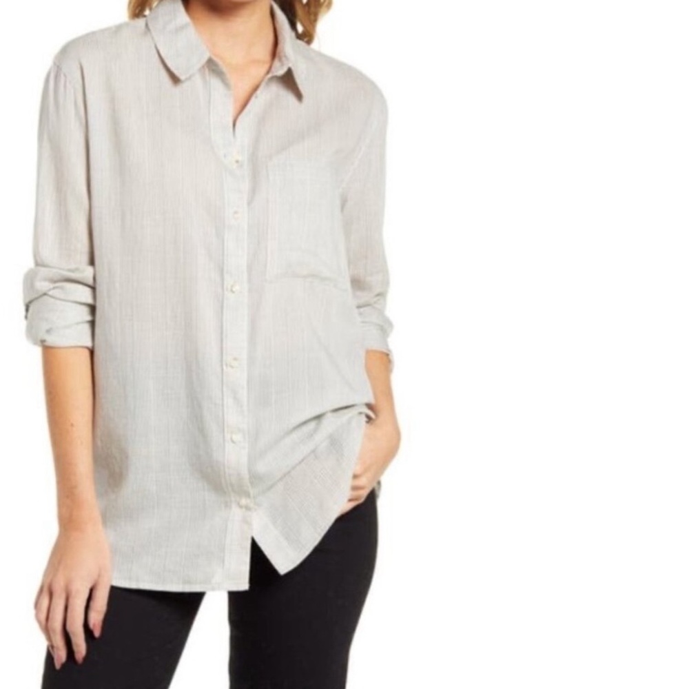 NWT Treasure & Bond Lightweight Plaid Button Down Long Sleeve Shirt